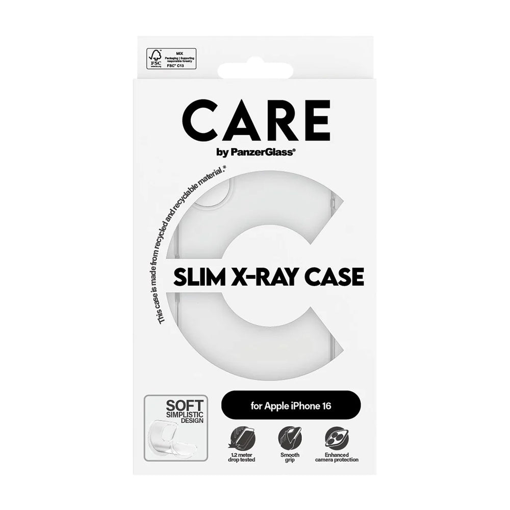 Husa de protectie PanzerGlass® CARE Fashionable compatibil cu iPhone 16, Transparent