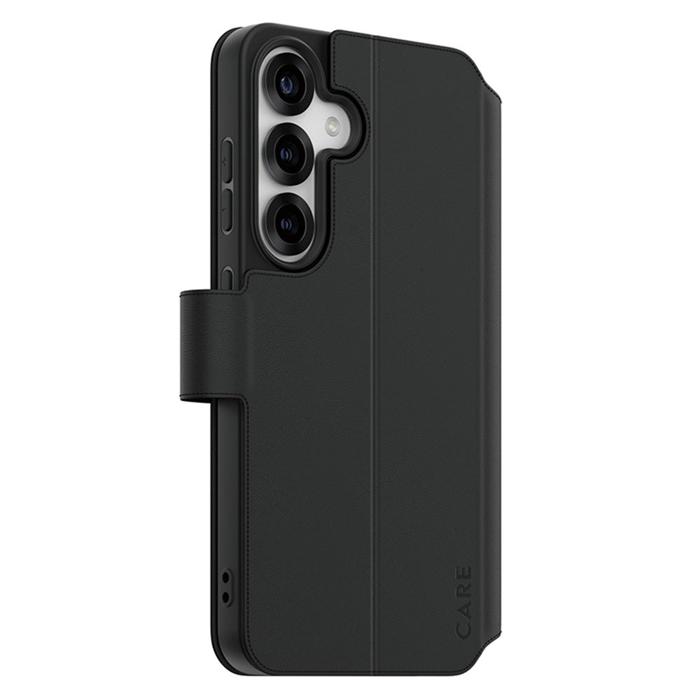 Husa de protectie PanzerGlass® CARE Feature Kickstand Wallet compatibil cu Samsung Galaxy S25, Negru