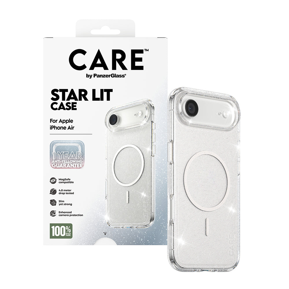 Husa de protectie PanzerGlass® CARE Flagship Urban Explorer Star Lit White MagSafe compatibil cu iPhone 17 Air, Transparent