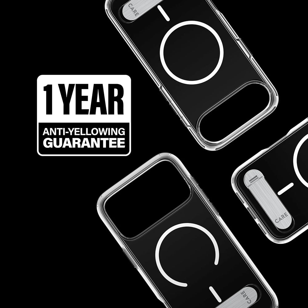 Husa de protectie PanzerGlass® CARE Feature Kickstand MagSafe compatibil cu iPhone 17 Pro Max, Transparent