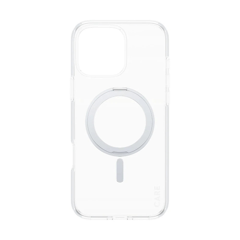 Husa de protectie PanzerGlass® CARE Feature Silver Kickstand & MagSafe compatibil cu iPhone 16 Pro Max, Transparent