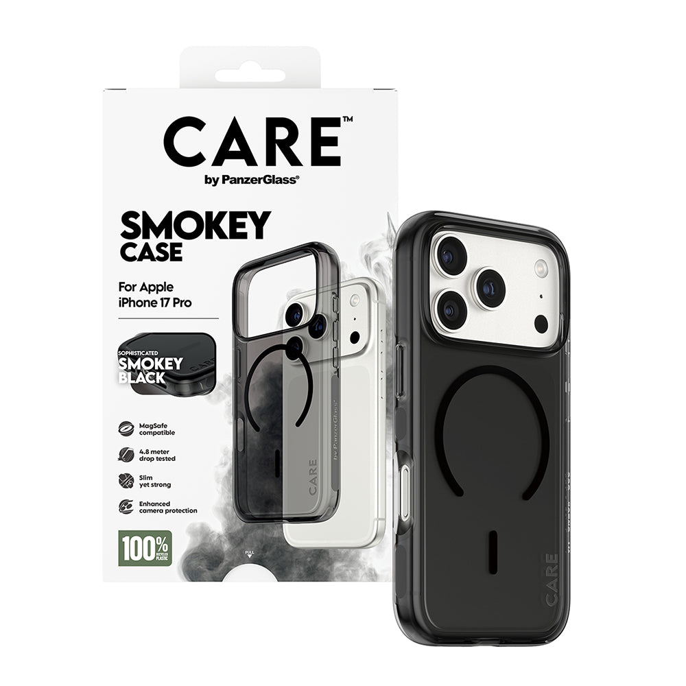 Husa de protectie PanzerGlass® CARE Flagship Urban Explorer Black MagSafe compatibil cu iPhone 17 Pro, Smokey