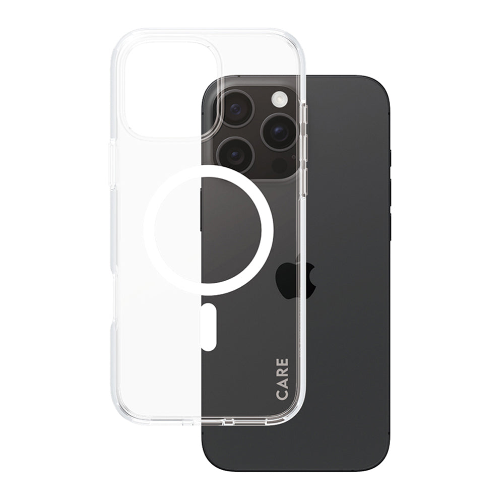 Husa de protectie PanzerGlass® CARE Flagship Urban Combat White MagSafe compatibil cu iPhone 16 Pro Max, Transparent