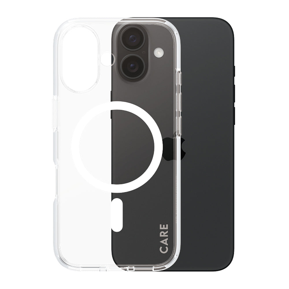 Husa de protectie PanzerGlass® CARE Flagship Urban Combat White MagSafe compatibil cu iPhone 16, Transparent