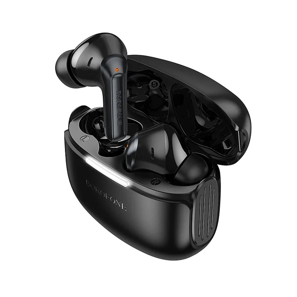 Casti fara Fir, BT5.4, ANC + ENC, 300mAh, Control Tactil - Borofone Peaceful (FQ9 Plus) - Black