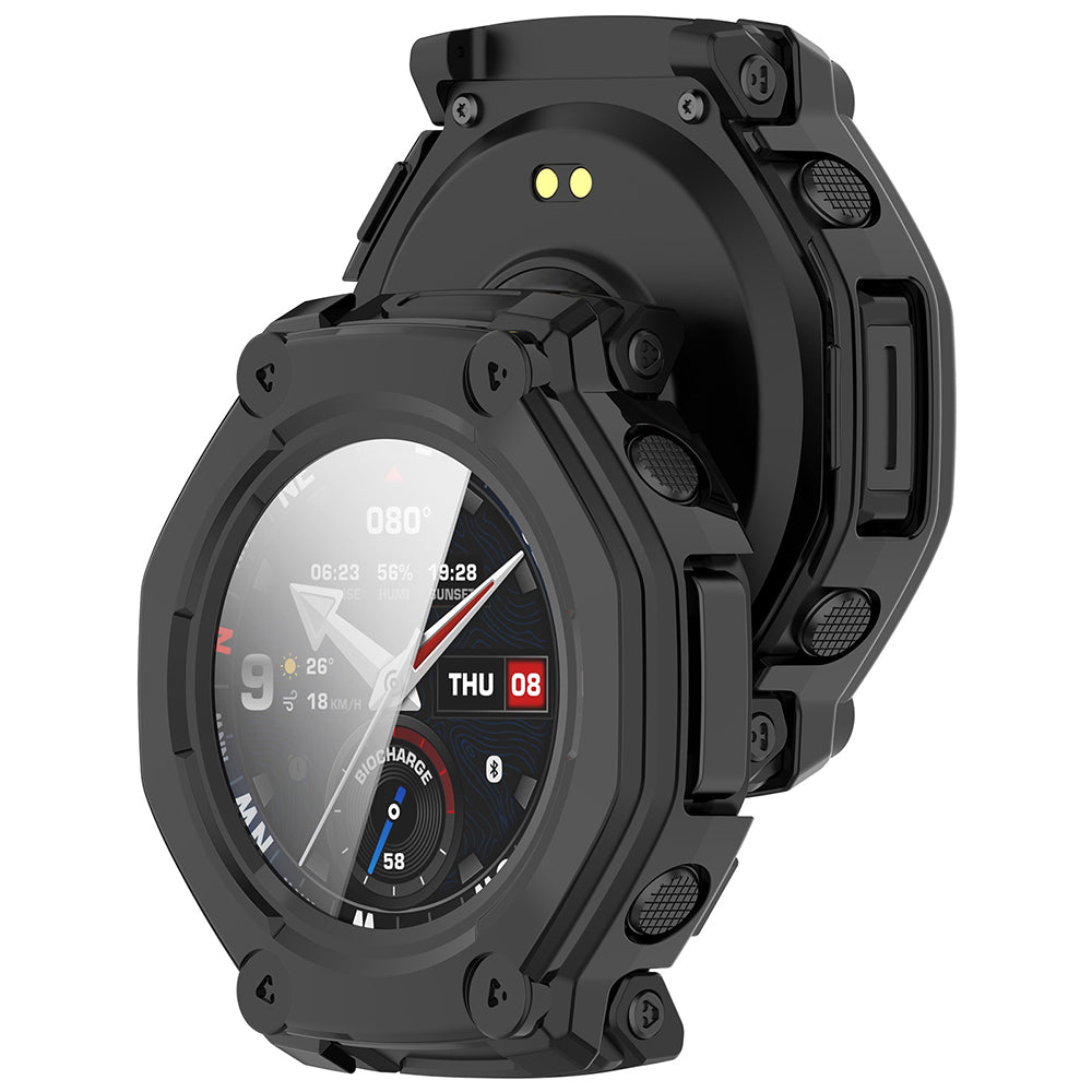 Folie de protectie smartwatch Techsuit Defense360 Pro + Screen Protector compatibil cu Amazfit T-Rex 3 Pro 48mm, Negru