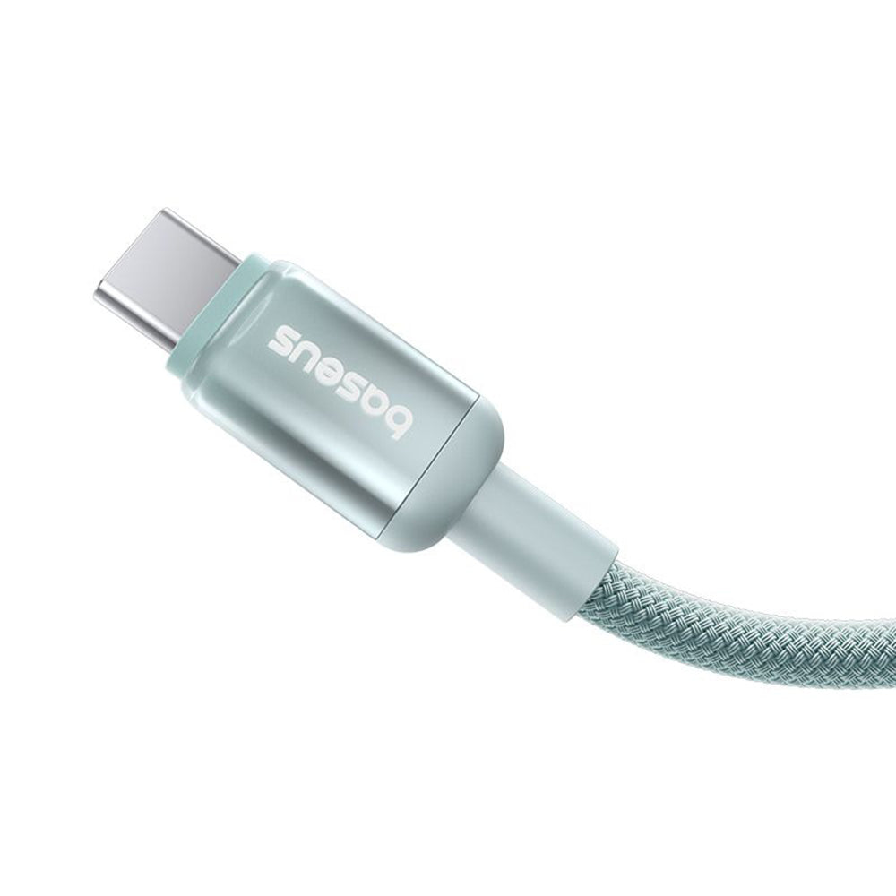 Cablu Baseus Discolor (E0420701), USB-C to USB-C, 100W, 480Mbps, 2m, Albastru /Green