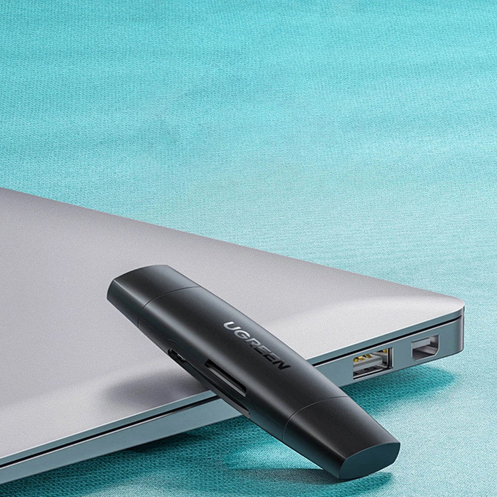 Adaptor Ugreen Cititor de Carduri CM304, USB/Type-C la SD/TF, 5Gbps, Negru