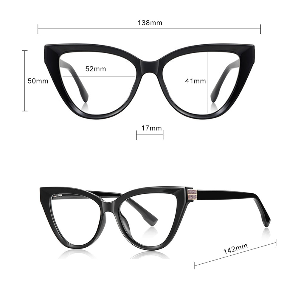 Techsuit Anti-Blue Light Glasses Reflex PC (2279), for Women, Cat Eye, TR90&Metal Frame, AC Lens, Leopard