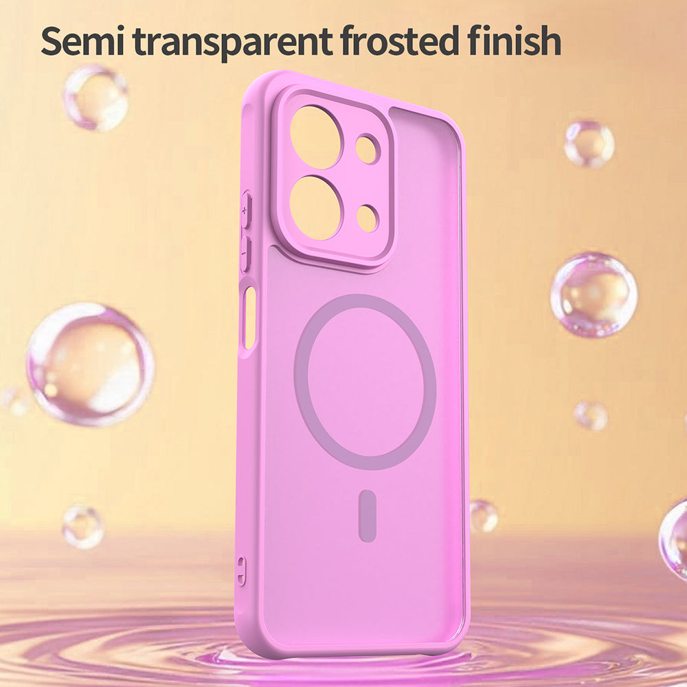 Husă Techsuit HaloFrost II MagSafe roz pentru Xiaomi Redmi 15C 4G și Redmi 15C 5G