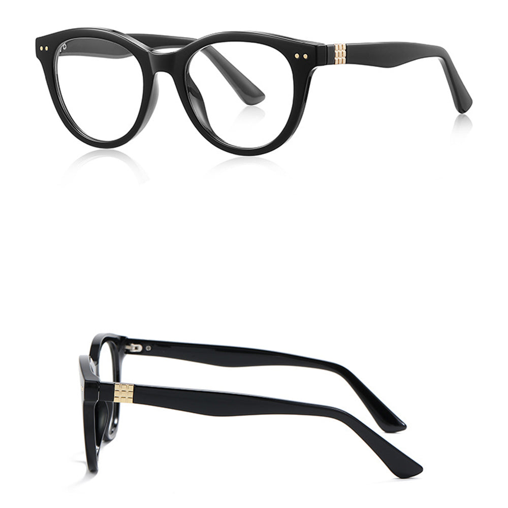 Techsuit Anti-Blue Light Glasses Reflex PC (2231), for Men, Round, TR90&Metal Frame, AC Lens, Negru