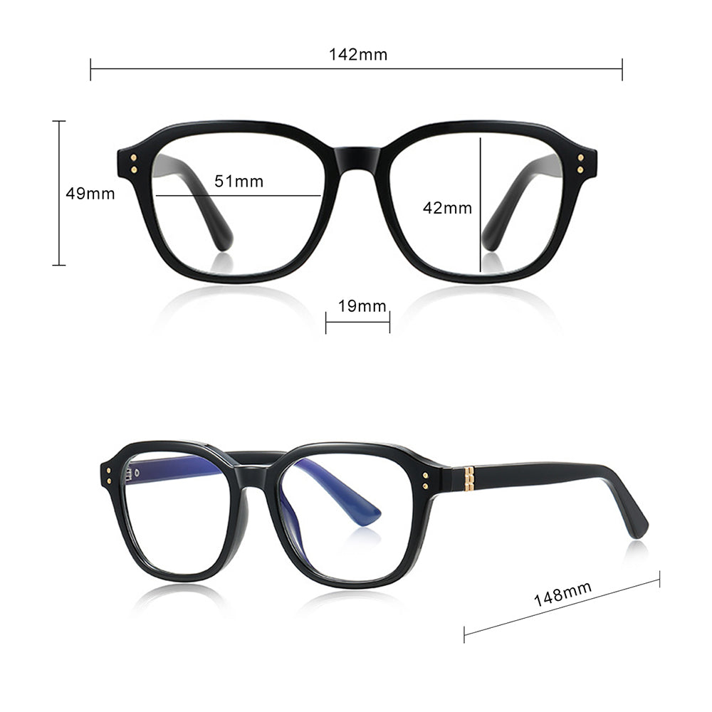 Techsuit Anti-Blue Light Glasses Reflex PC (2227), for Men, Round, TR90&Metal Frame, AC Lens, Negru