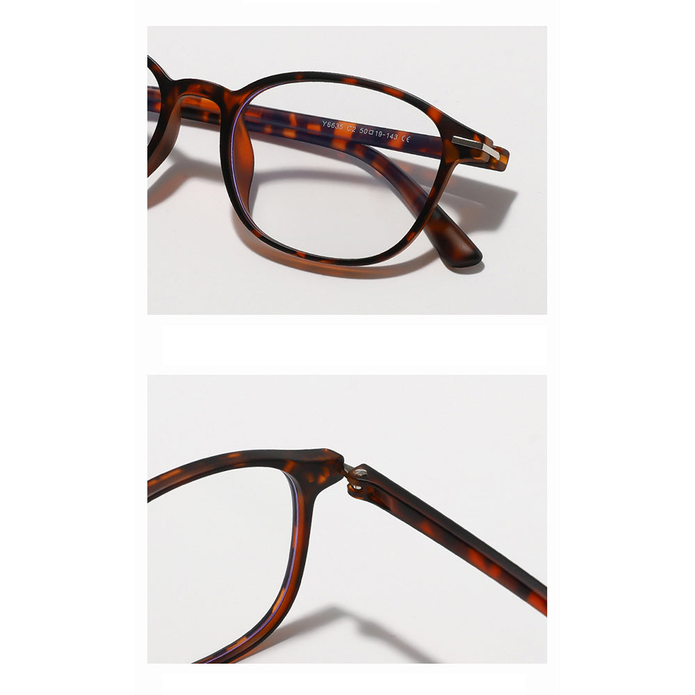 Techsuit Anti-Blue Light Glasses Reflex PC (6635), Unisex, Round, TR90 Frame, AC Lens, Rosu Dish Brown