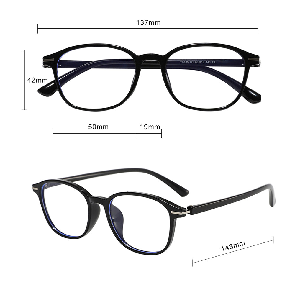 Techsuit Anti-Blue Light Glasses Reflex PC (6635), Unisex, Round, TR90 Frame, AC Lens, Light Brown