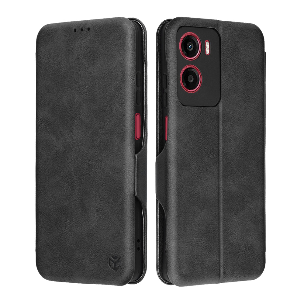 Husa de protectie Techsuit Safe Wallet Plus compatibil cu Motorola Moto G05 / E15, Negru