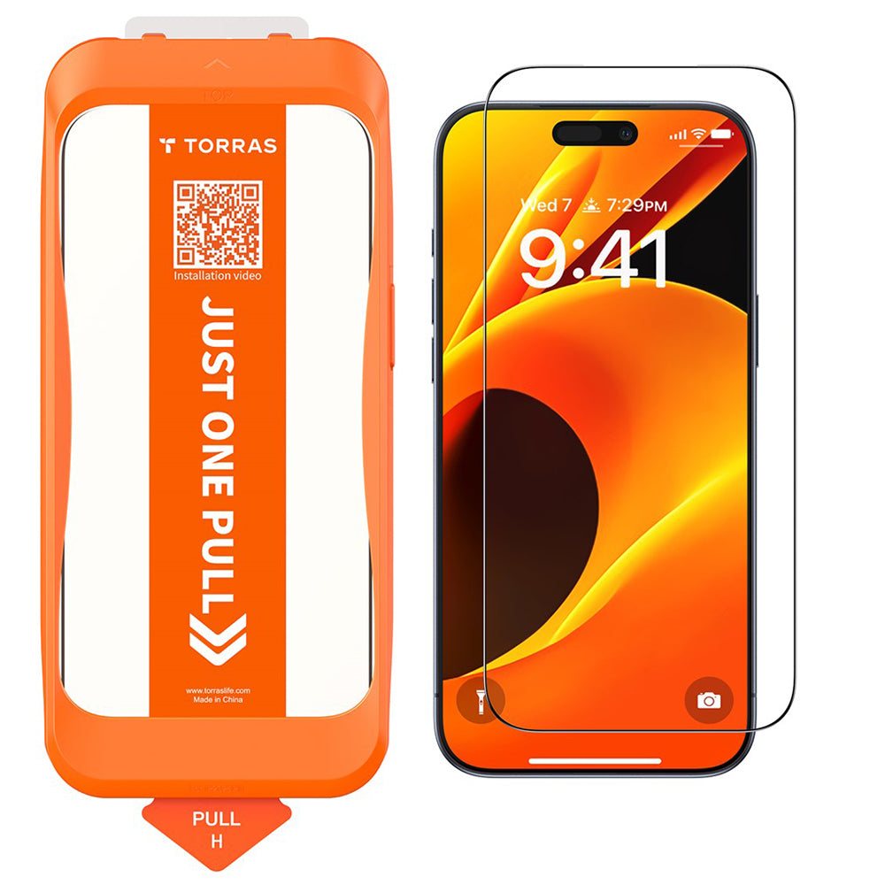 Folie de protectie Torras GlassGo Install Master compatibil cu iPhone 16 Pro / iPhone 17, Negru