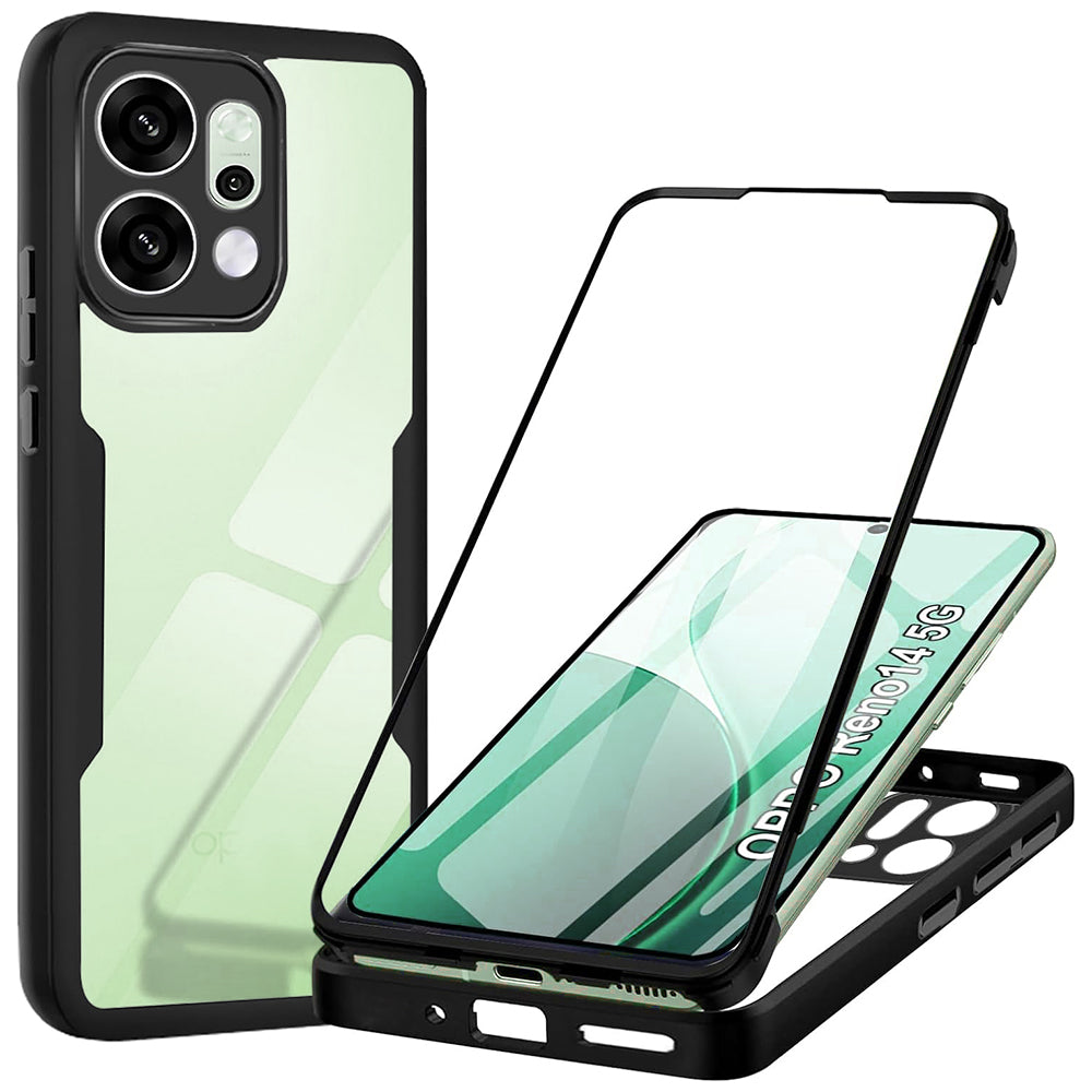 Folie de protectie Techsuit ColorVerse 360 Series + compatibil cu Oppo Reno14, Negru