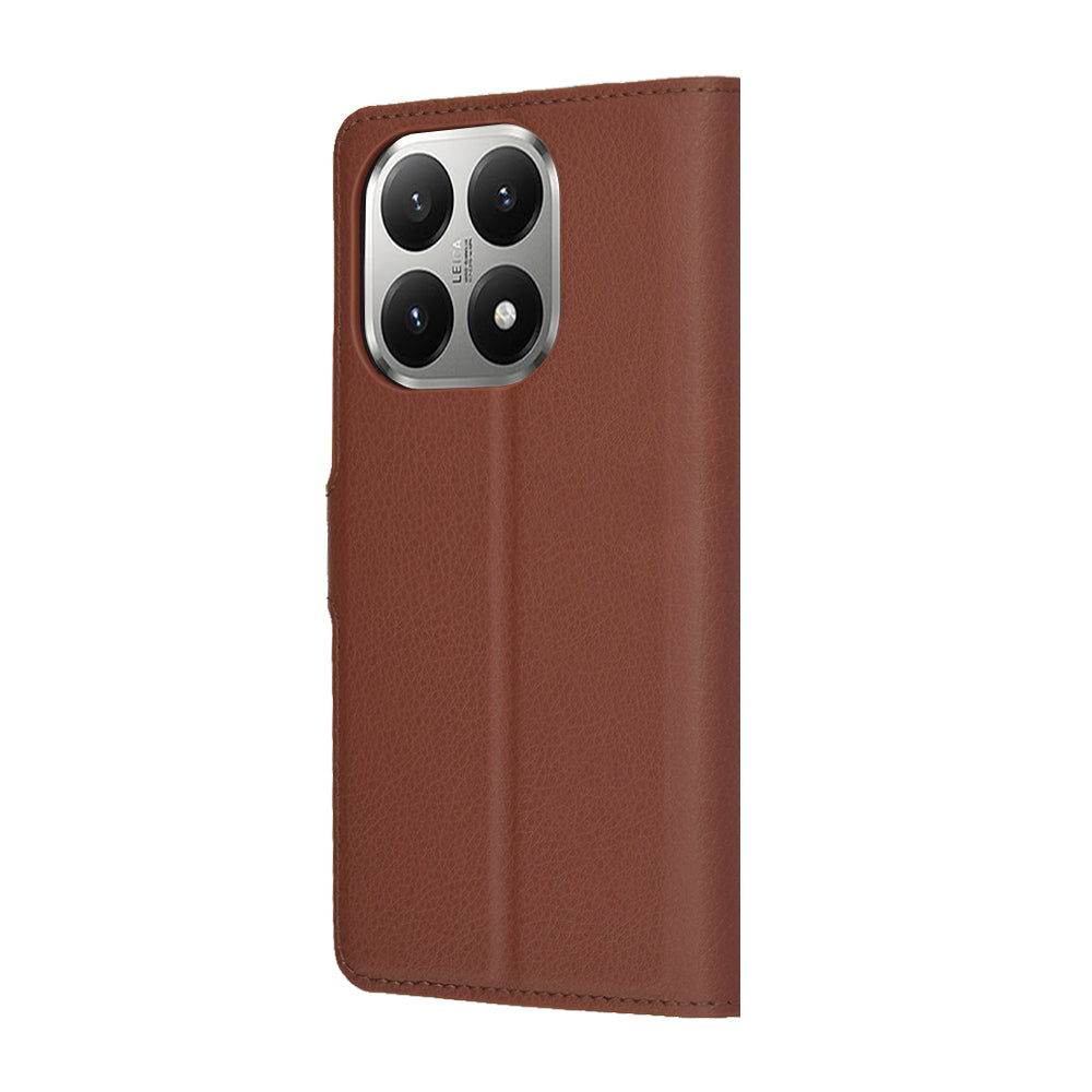 Husa de protectie Techsuit Leather Folio compatibil cu Xiaomi 15T, Maro
