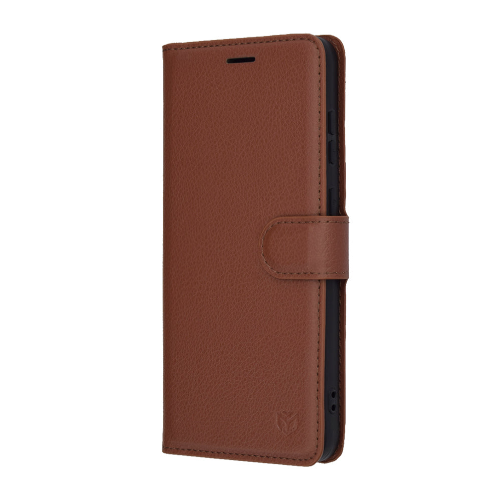 Husa de protectie Techsuit Leather Folio compatibil cu Samsung Galaxy S25 FE, Maro