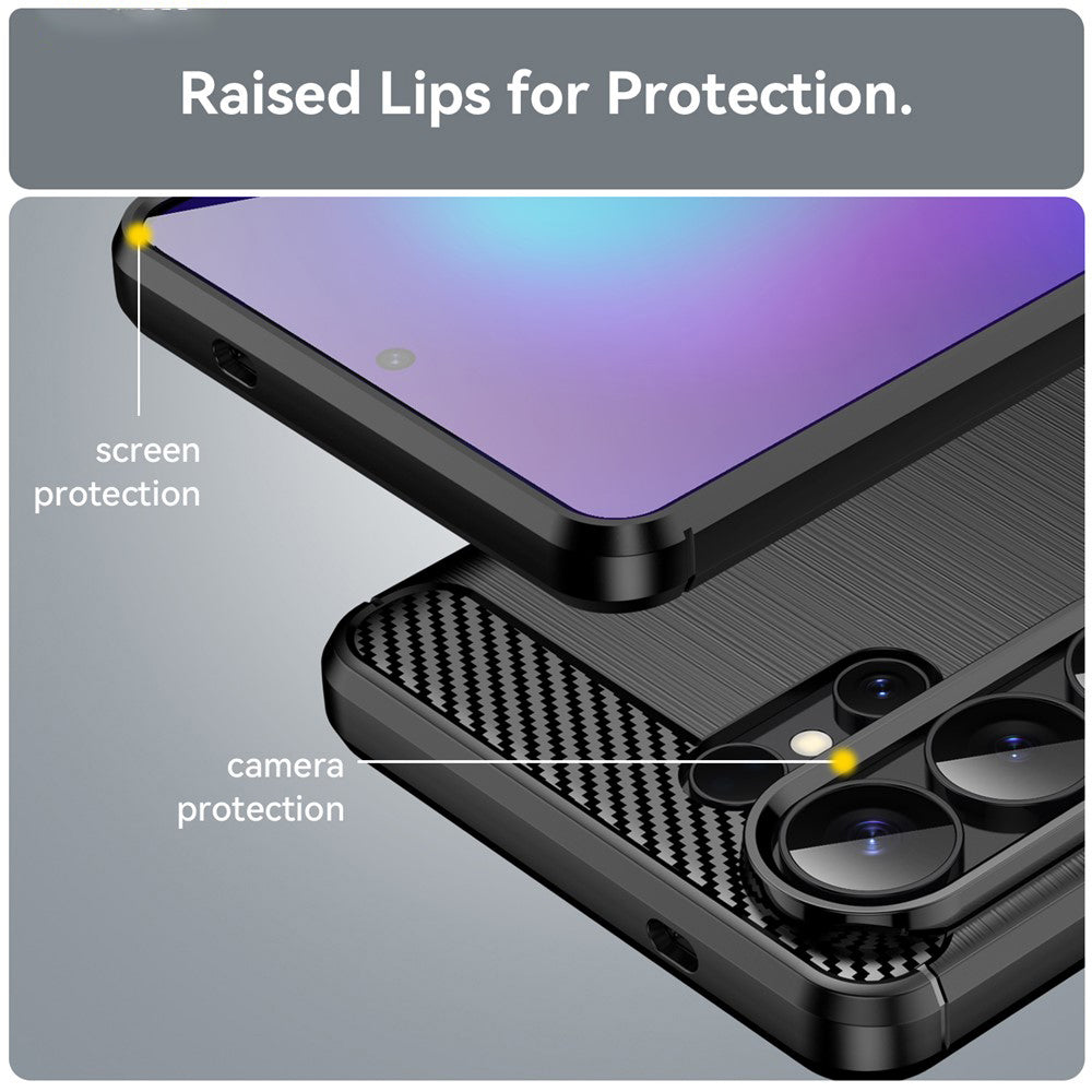 Husa de protectie Techsuit Carbon Silicone compatibil cu Samsung Galaxy S26 Ultra, Negru