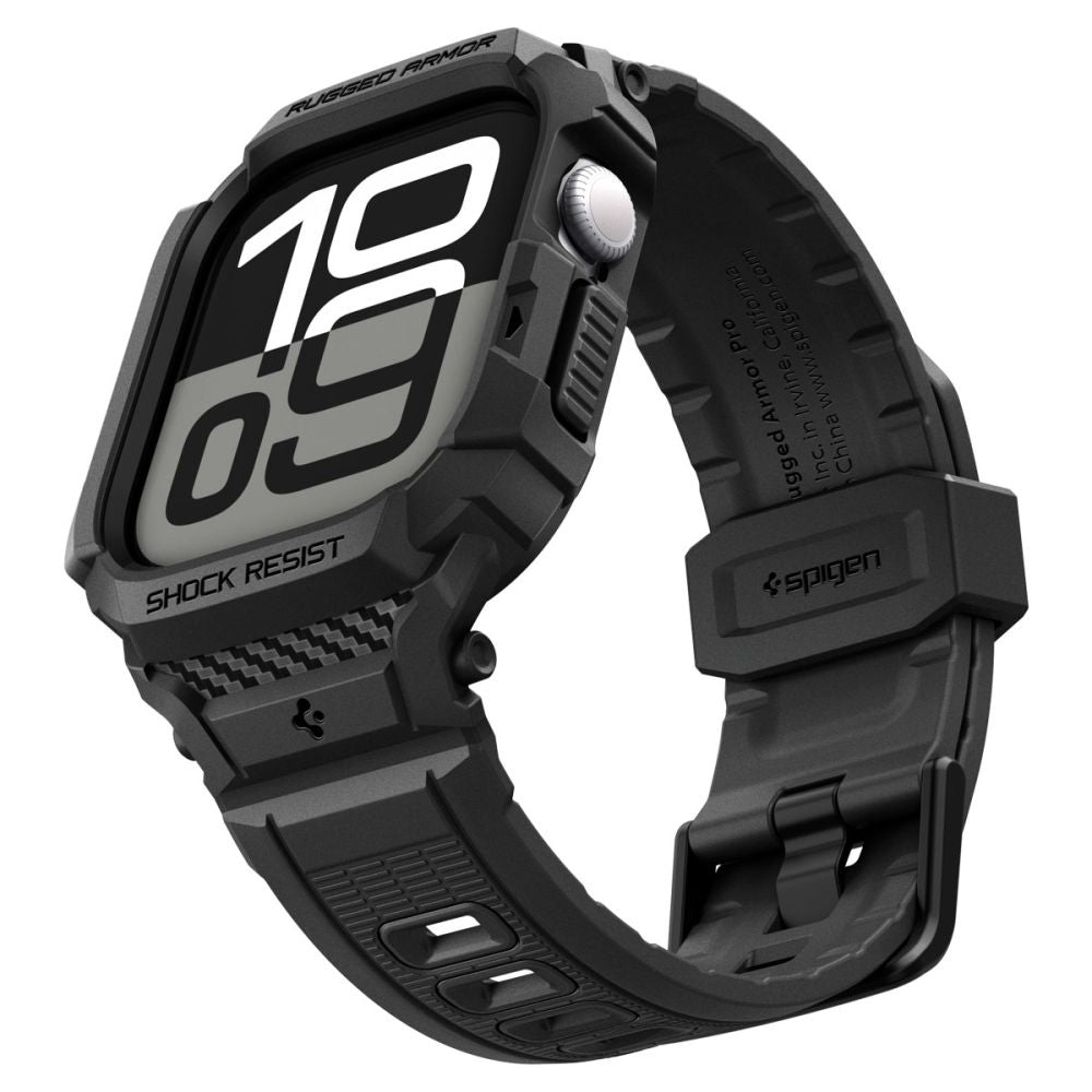 Accesoriu smartwatch Spigen Rugged Armor Pro V2 (ACS10494) compatibil cu Apple Watch 10 42mm / Watch 11 42mm, Negru Mat