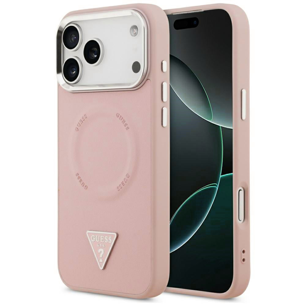 Husa de protectie Guess Hardcase Triangle Logo MagSafe (GUHMP17XPSDTSCMP) compatibil cu iPhone 17 Pro Max, Roz