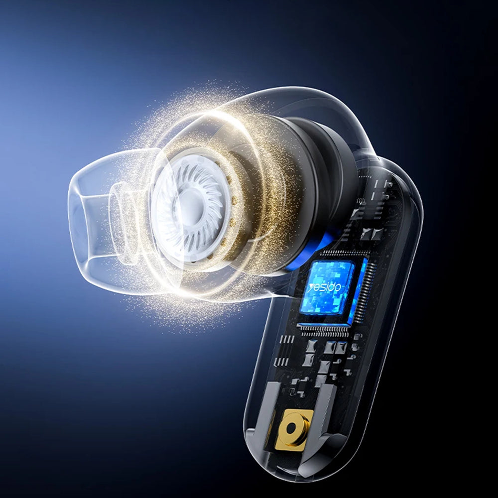 Casti Yesido (TWS38), Track System Stereo, Microphone, Bluetooth 5.4, In-ear Design, 250mAh, Alb