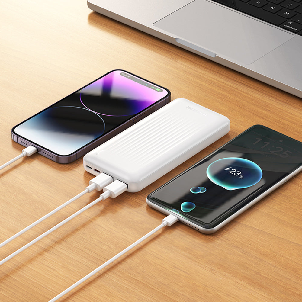 Baterie externa Borofone Clever Series (BJ78), 2x USB, USB-C, Micro-USB, LED Indicator, Fast Charge, 10000mAh, Negru