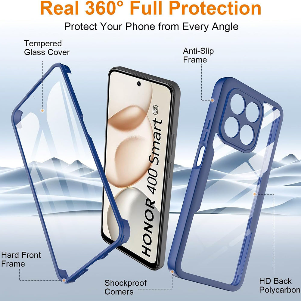Folie de protectie Techsuit ColorVerse 360 Series + compatibil cu Honor 400 Smart 5G / 400 Smart 4G / X7d 4G, Albastru