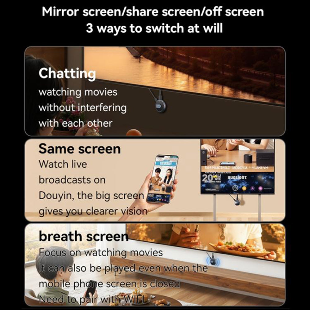 Adaptor Yesido Screen Mirroring Dongle (TV15), Dual WiFi 2.4GHz/5GHz, HDTV, 1080P, 5V/1A, Gri