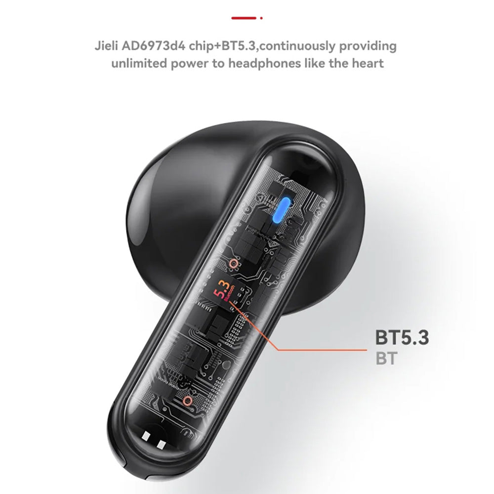 Casti Yesido (TWS19), with ENC, Touch Control, Bluetooth V5.3, LED Display, Half-In-ear Design, 470mAh, Negru