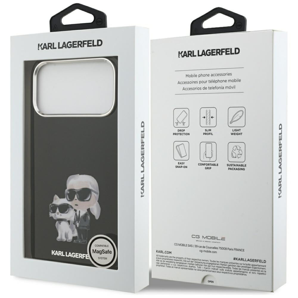 Husa de protectie Karl Lagerfeld IML Aquarelle MagSafe (KLHMP17LHMKCAQOK) compatibil cu iPhone 17 Pro, Karl & Choupette