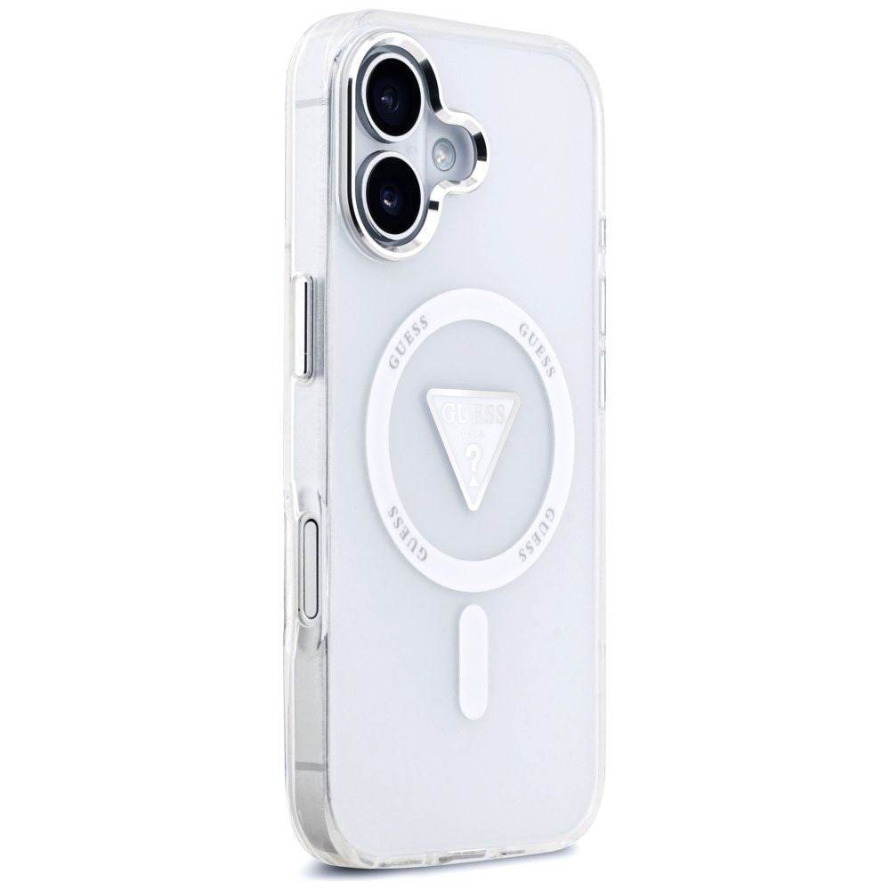 Husa de protectie Guess IML Gradient Triangle Logo MagSafe (GUHMP17SHGTMLCGT) compatibil cu iPhone 17, Transparent