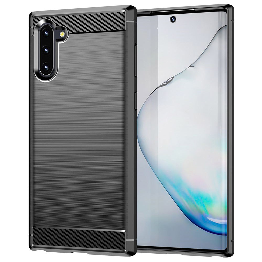 Husa de protectie Techsuit Carbon Silicone compatibil cu Samsung Galaxy Note 10 / Note 10 5G, Negru