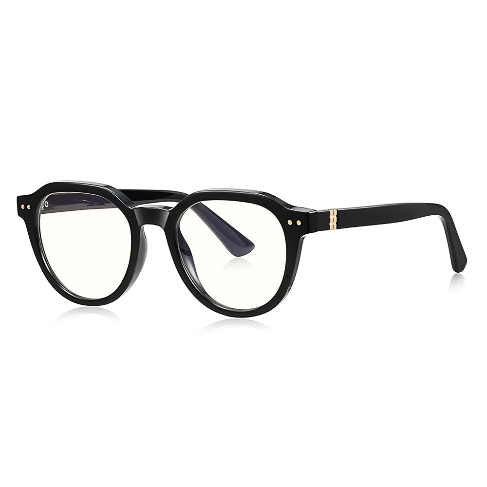Techsuit Anti-Blue Light Glasses Reflex PC (2228), for Men, Round, TR90&Metal Frame, AC Lens, Negru