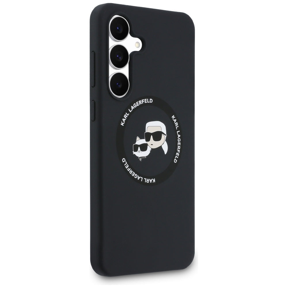 Husa de protectie Karl Lagerfeld Silicone KC Heads MagSafe (KLHMS25FESKCHTCK) compatibil cu Samsung Galaxy S25 FE, Negru