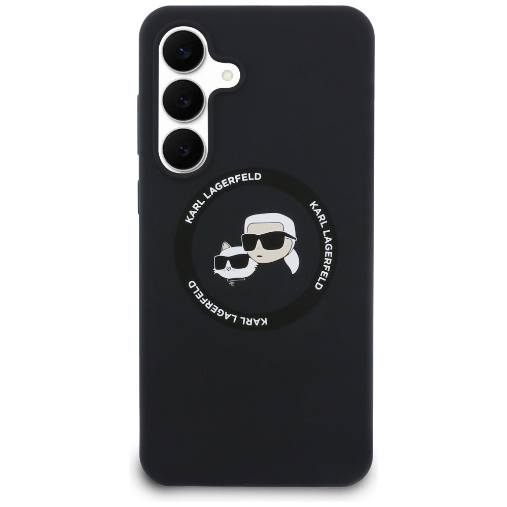 Husa de protectie Karl Lagerfeld Silicone KC Heads MagSafe (KLHMS25FESKCHTCK) compatibil cu Samsung Galaxy S25 FE, Negru