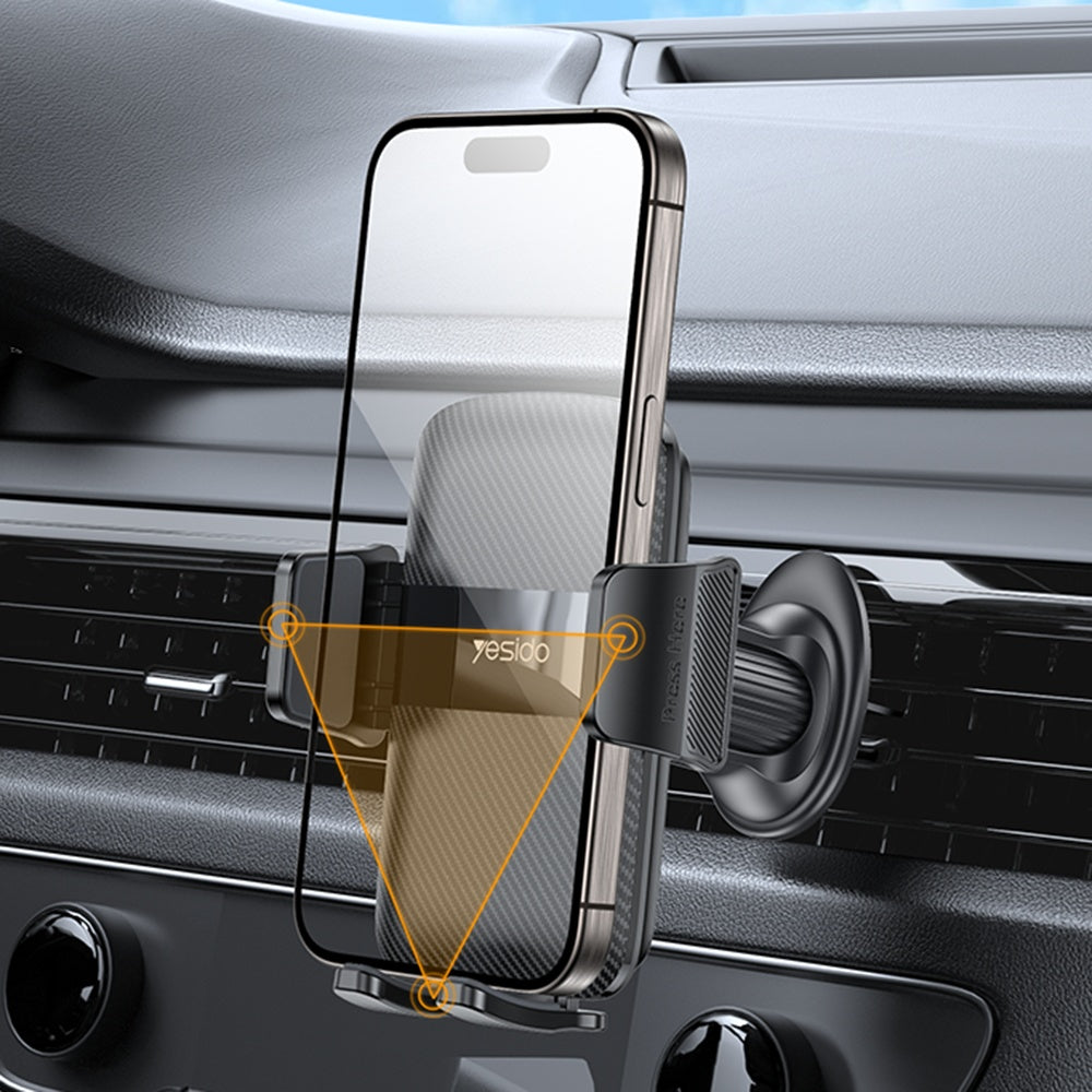 Suport Auto Yesido (C251), Prindere Grila, 360°, Negru