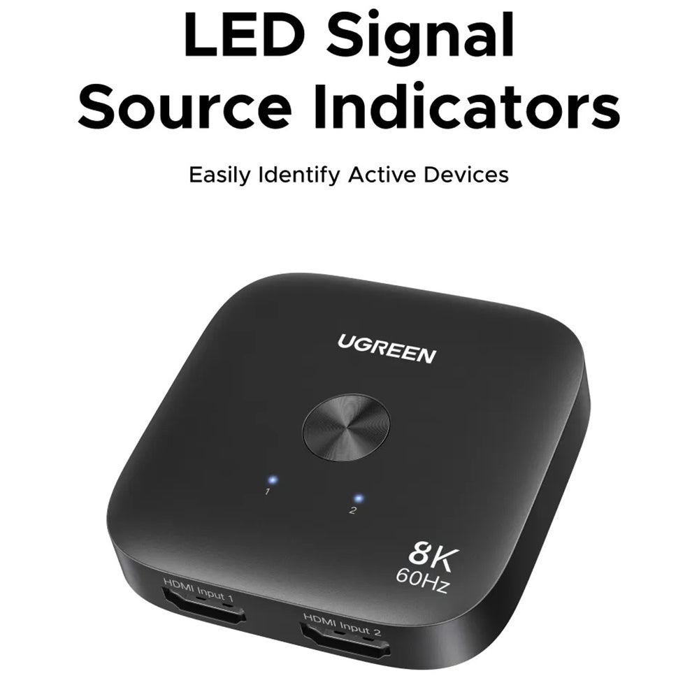 Adaptor Ugreen Adapter (65877), Splitter Type-C, HDMI to 2x HDMI, UHD 8K@60Hz, Plug&Play, Stable Transmission, Negru