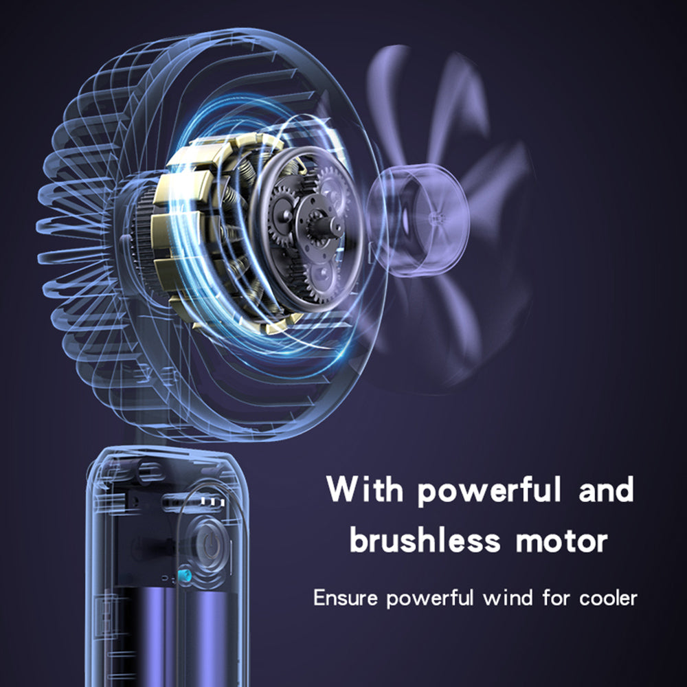 Yesido Mini Handheld Fan (YF10), Power Bank, Foldable, 3 Speed Levels, Phone Holder, 4000mAh, Type-C, Negru