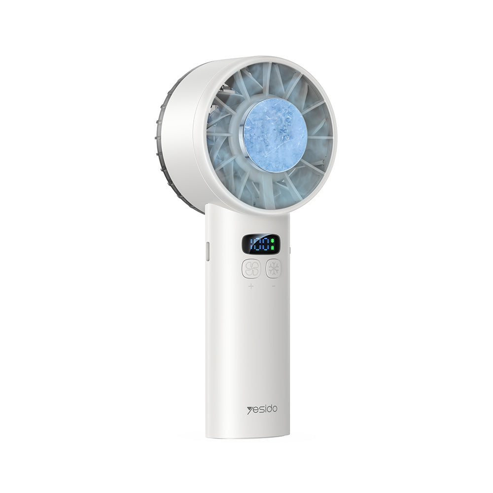 Yesido Handheld Fan (YF18), with LCD Display, 12W Brushless Motor, 5500 RPM, 100x Speed, 12W, 3600mAh, Type-C, Negru