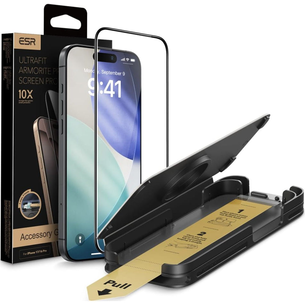 Folie de protectie ESR Corning Gorilla Glass UltraFit™ compatibil cu iPhone 17 Pro Max, Negru