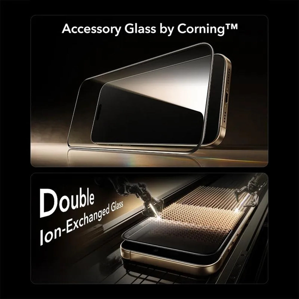 Folie de protectie ESR Corning Gorilla Glass UltraFit™ compatibil cu iPhone 17 Pro, Negru