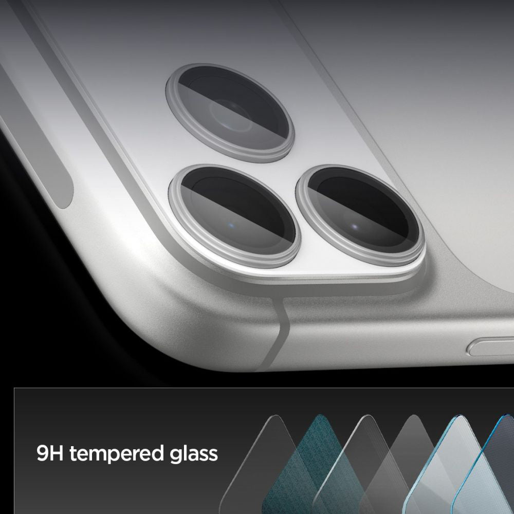 Folie de protectie Spigen Optik.tR EZ Fit Pro XL Camera Glass (AGL10647) compatibil cu iPhone 17 Pro, Argintiu