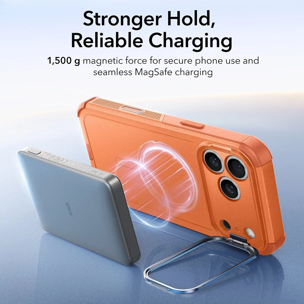 Husa de protectie ESR Cyber Armor Kickstand compatibil cu iPhone 17 Pro, Portocaliu