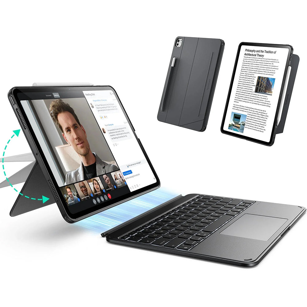 Husa de protectie tableta ESR Shift Keyboard Case compatibil cu iPad Pro 13 (2024) / iPad Pro 13 (2025), Gri Inchis