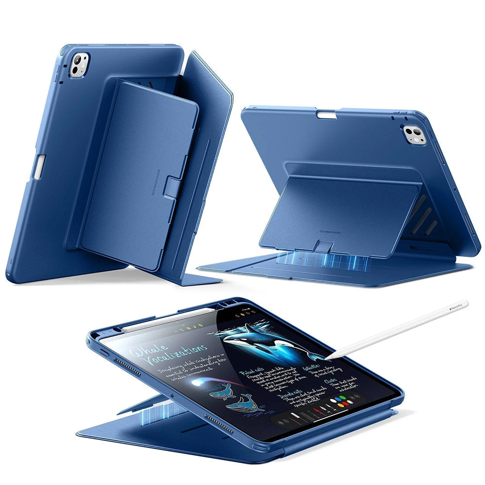 Husa de protectie tableta ESR Flip Hybrid (with Pencil Holder) compatibil cu iPad Pro 11 (2024) / iPad Pro 11 (2025), Albastru