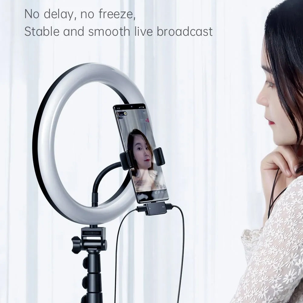 Adaptor Mcdodo Audio Adapter (CA-7670), Type-C to 2x Type-C, PD60W Fast charge, Hi-Res, DAC chip, Suport Call Function, Negru