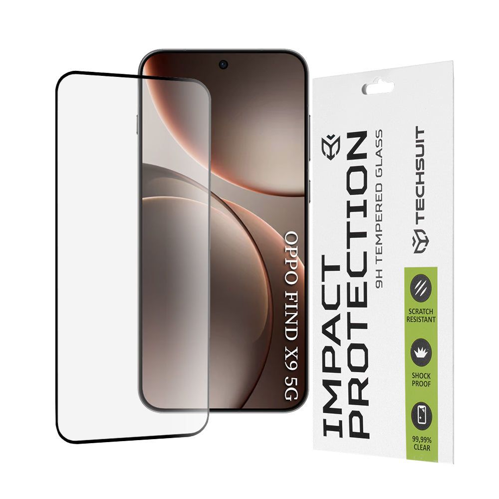 Folie de protectie Techsuit 111D Full Cover / Full Glue Glass compatibil cu Oppo Find X9, Negru