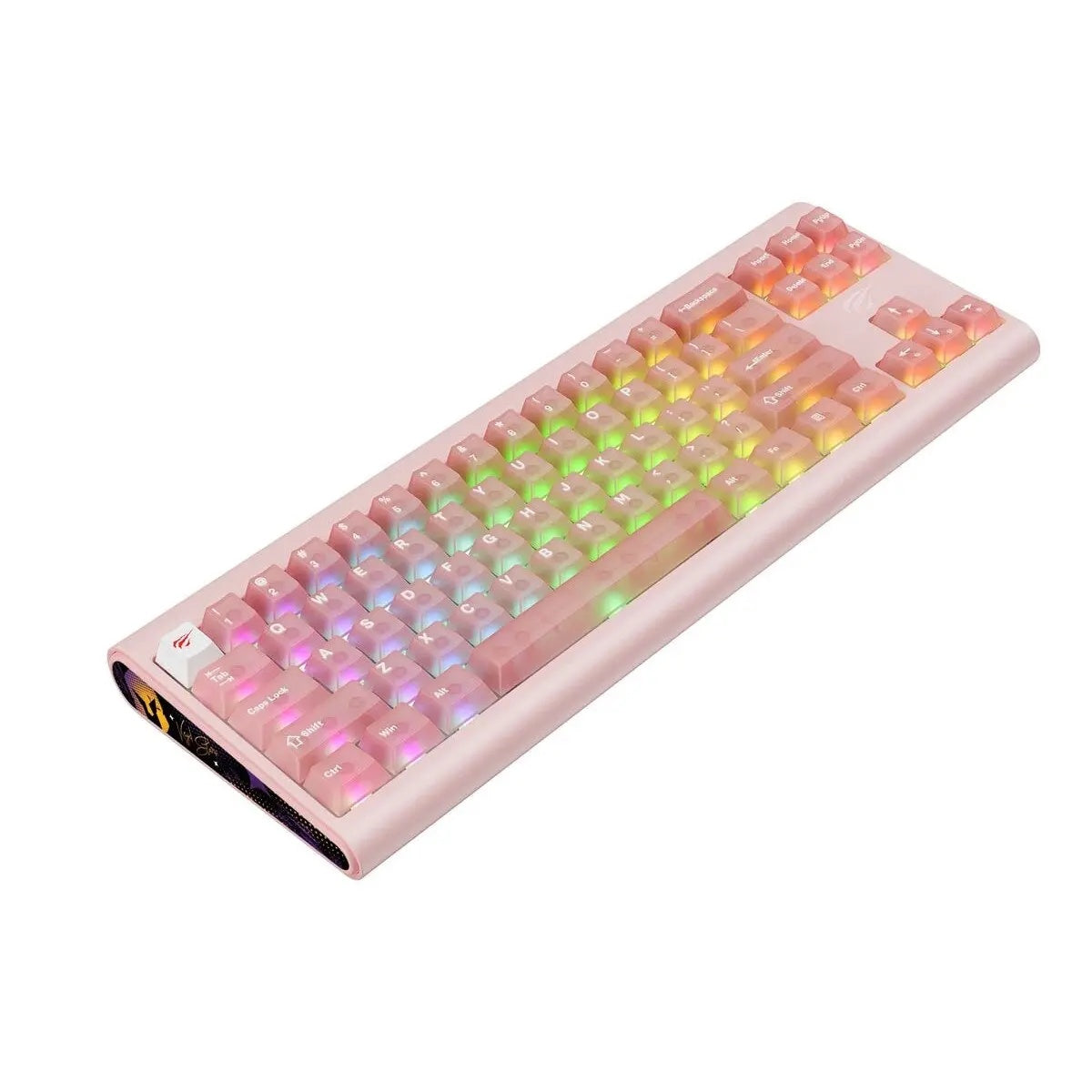 Tastatura/Mouse Havit Gaming Keyboard (KB896L), USB-C, with RGB Lights, 71 Keys, 1.2m, 350mA, 5V, Roz